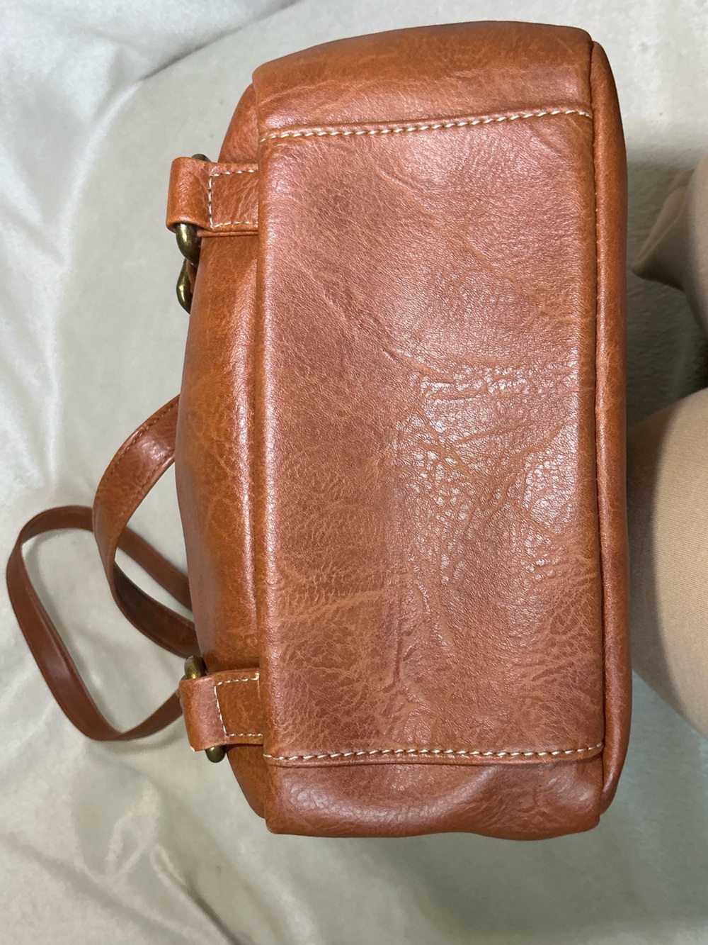 B.O.C. Mini Light Brown Vegan Leather Backpack - Picture 4 of 10